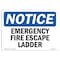 Signmission OSHA Notice Sign, Emergency Fire Escape Ladder, 5in X 3.5in Decal, 3.5" W, 5" L, Landscape OS-NS-D-35-L-11834 - alternate 1